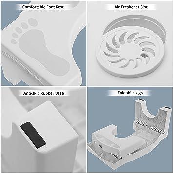 Plastic Foldable Anti-Constipation Potty Training Stool with Air Freshener Slot - Dragbuy